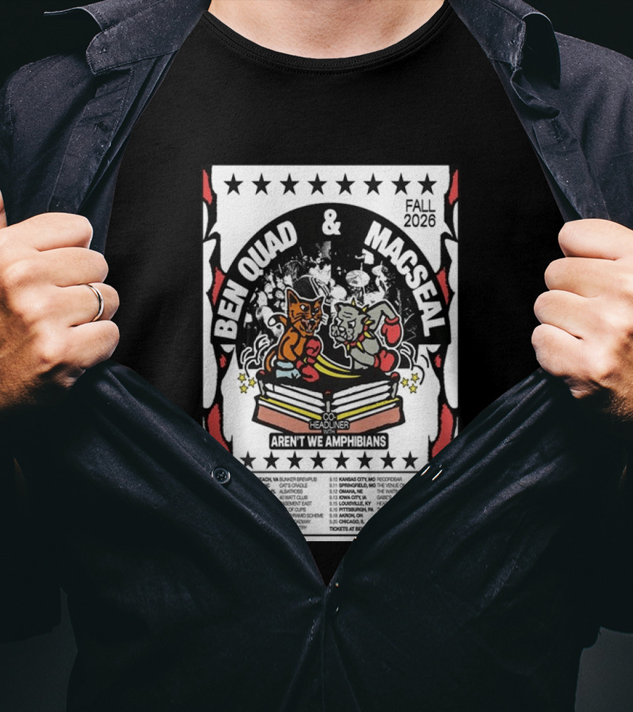 Ben Quad And Macseal Fall 2026 Tour Aren't We Amphibians Co Headliner T-Shirt