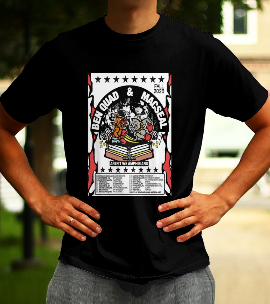 Ben Quad And Macseal Fall 2026 Tour Aren't We Amphibians Co Headliner T-Shirt