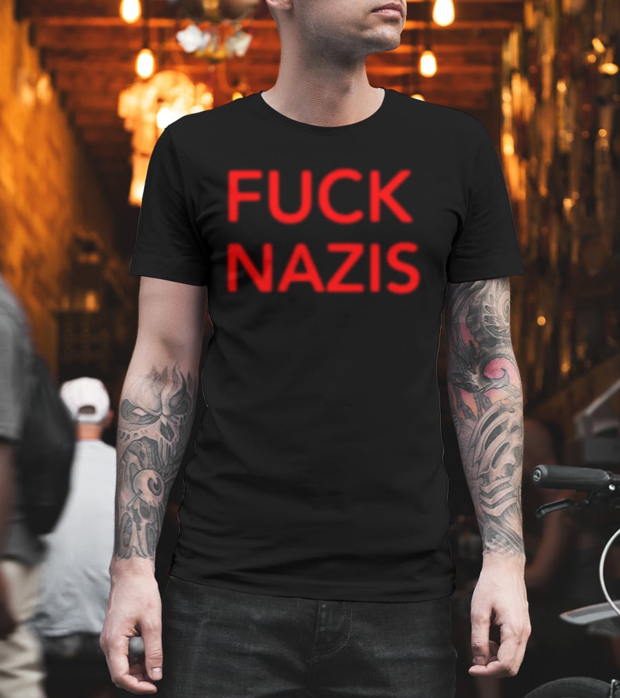 Merchnow Store I Declare War Fuck Nazis Black T-Shirt