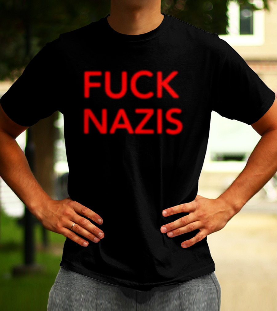 Merchnow Store I Declare War Fuck Nazis Black T-Shirt