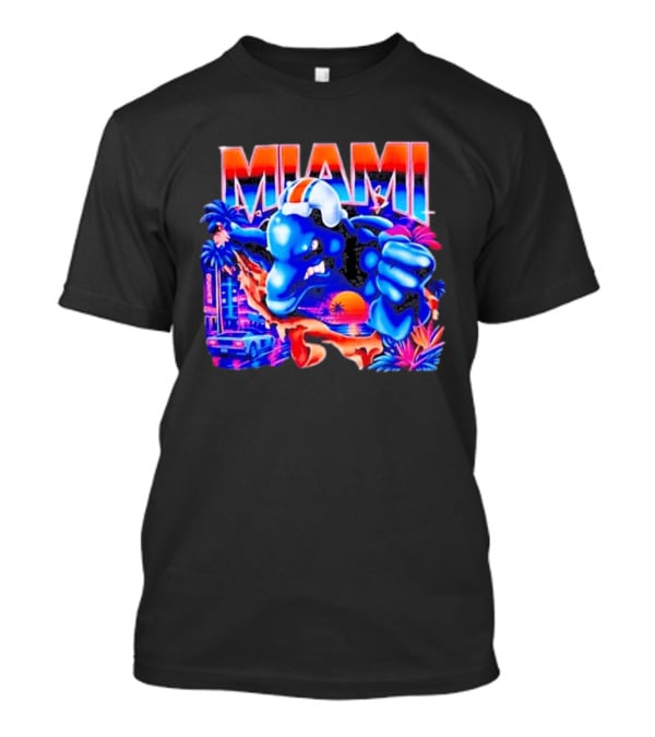 Miami Dolphins Rare Nutmeg Vintage Neon Miami Vice T-Shirt