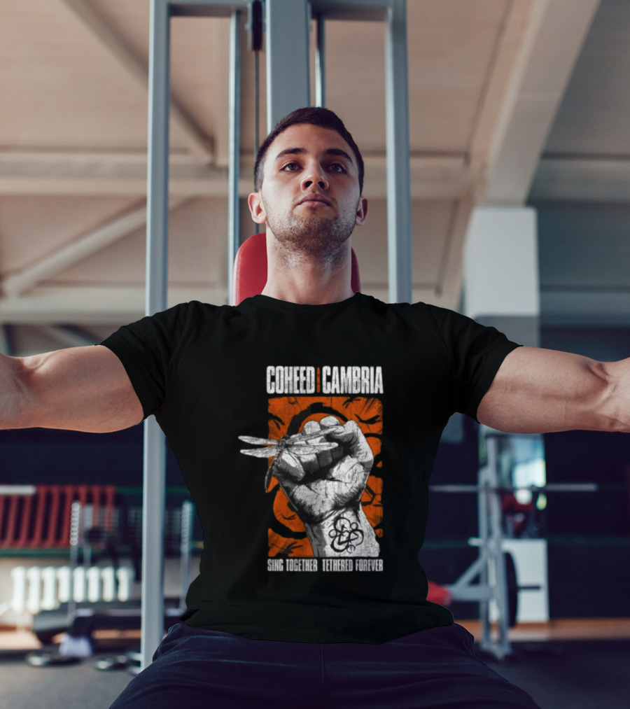 Coheed Cambria Dragonfly Fist Sing Together Tethered Courier T-Shirt