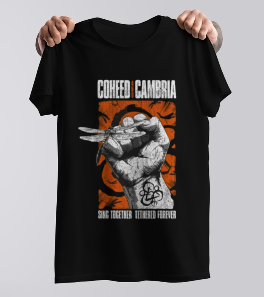 Coheed Cambria Dragonfly Fist Sing Together Tethered Courier T-Shirt