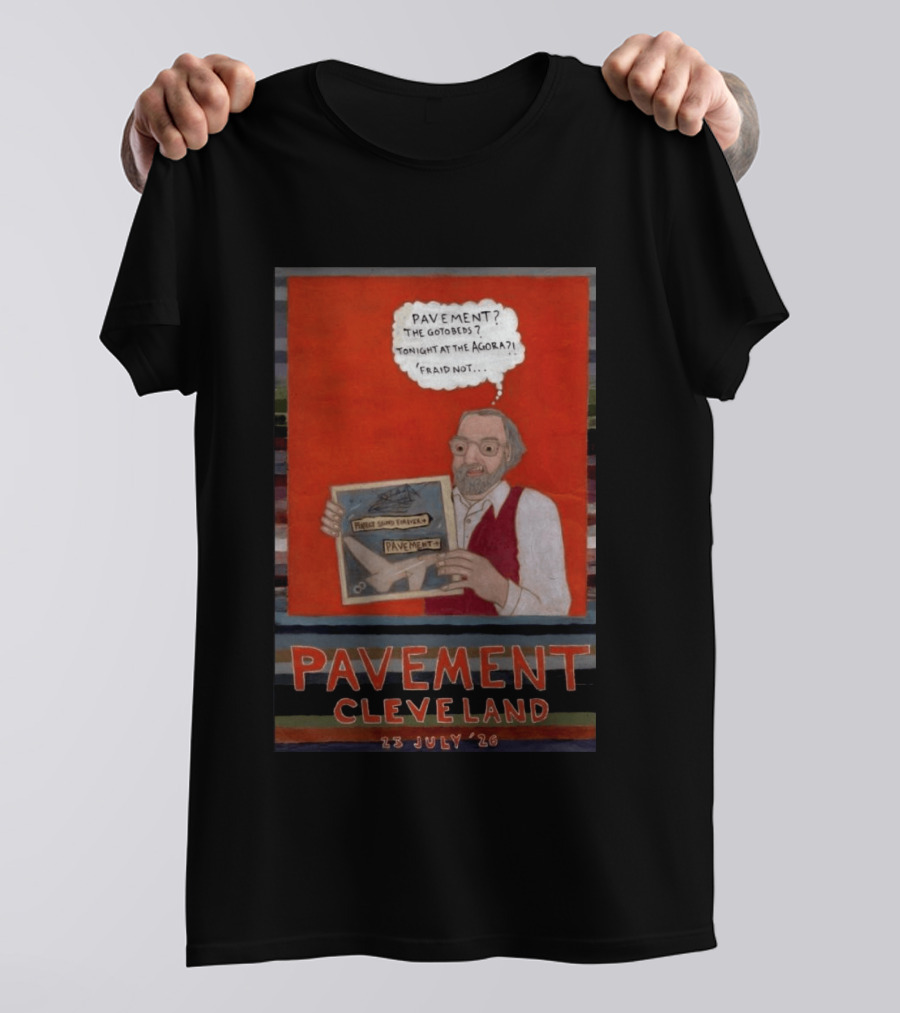 Pavement Cleveland July 23 2026 Illustration With Person Holding Framed T-Shirt