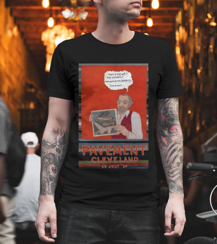 Pavement Cleveland July 23 2026 Illustration With Person Holding Framed T-Shirt