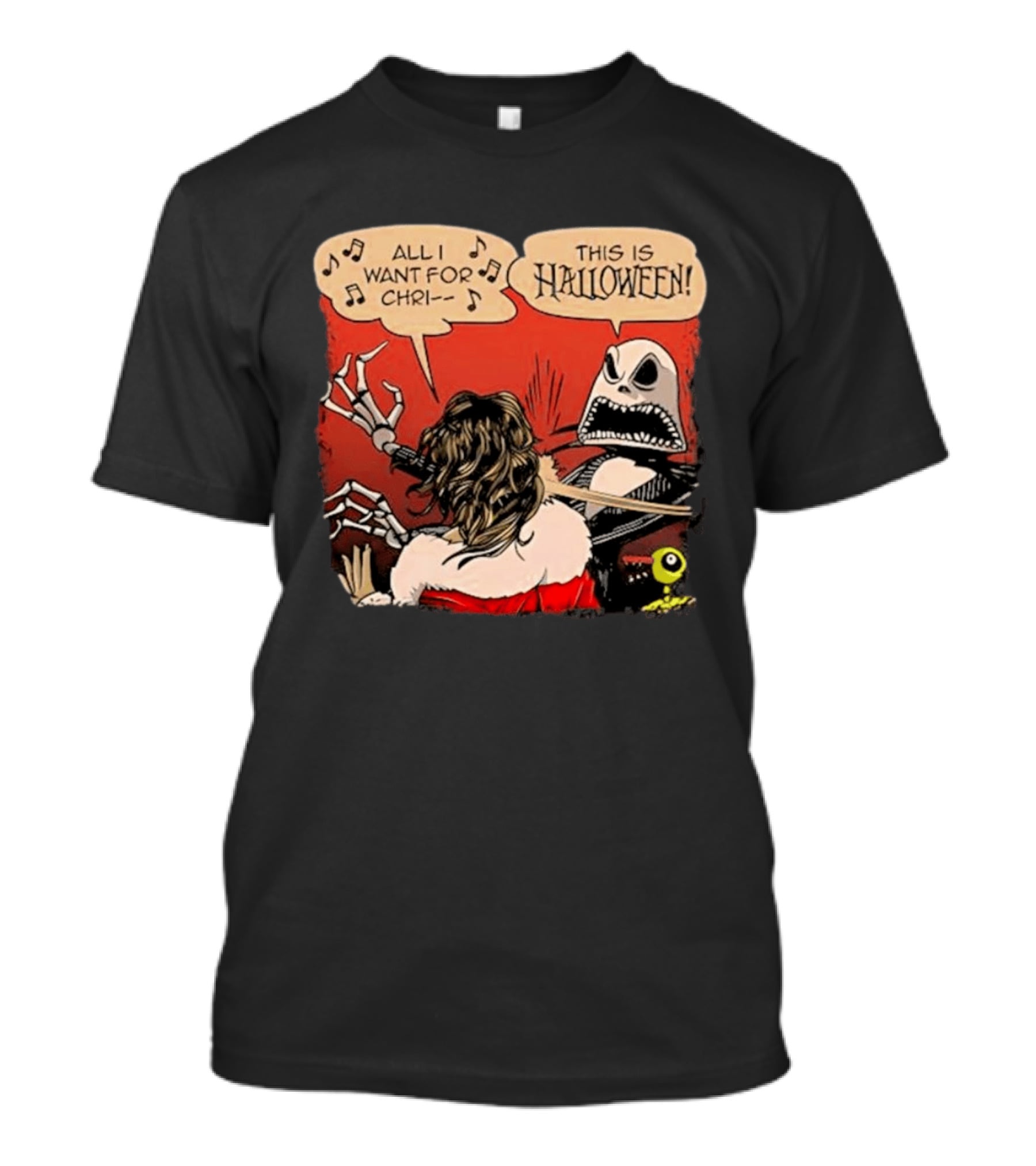 All I Want For Christmas Is This Is Halloween Comic Mashup T-Shirt