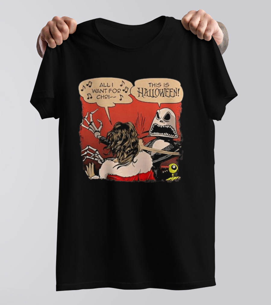 All I Want For Christmas Is This Is Halloween Comic Mashup T-Shirt