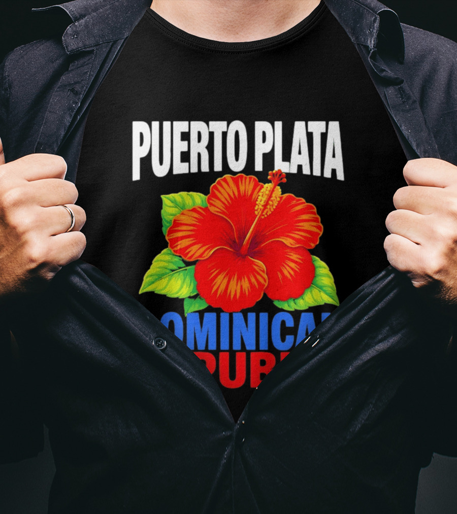 Puerto Plata Dominican Republic Hibiscus Flower Vibrant Island Souvenir T-Shirt