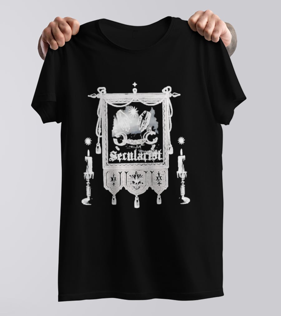Secularist Symbolism With Chains And Wings On Tapestry T-Shirt