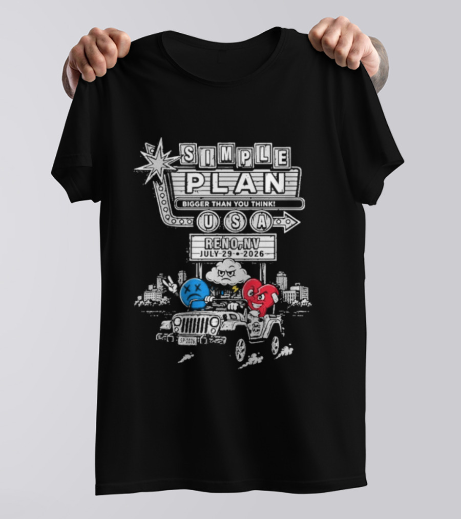 Simple Plan USA Reno NV Grand Theatre July 29 2026 Event T-Shirt