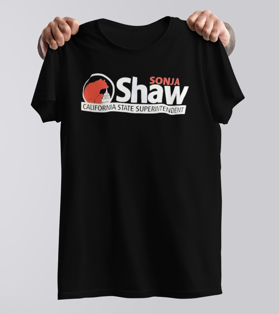 SONJA SHAW California State Superintendent Red Bear California Capitol T-Shirt
