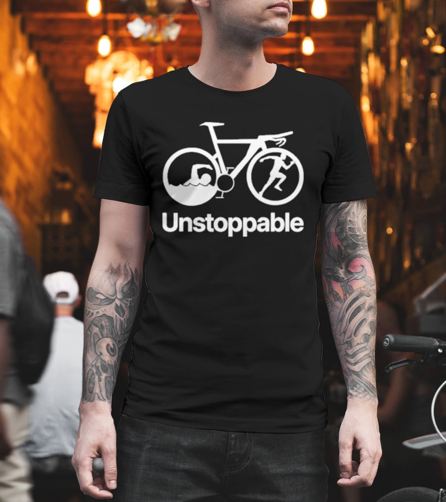 Unstoppable Triathlon Cycling Swimming Running T-Shirt