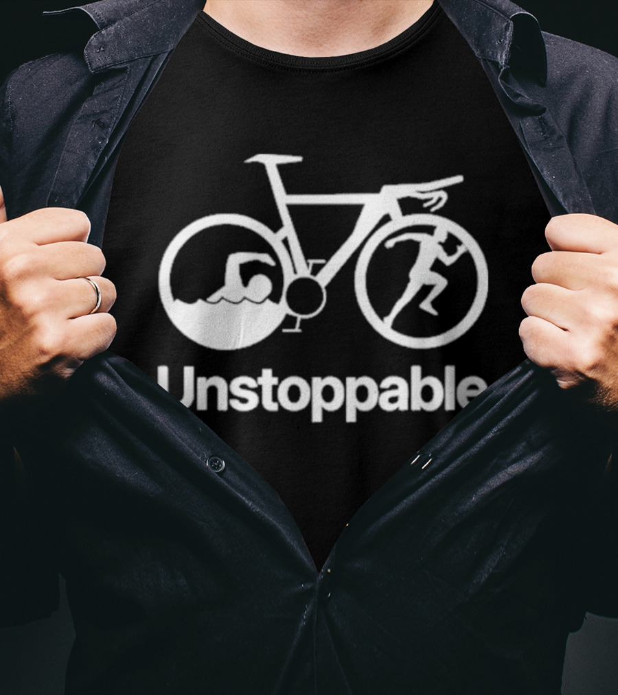 Unstoppable Triathlon Cycling Swimming Running T-Shirt