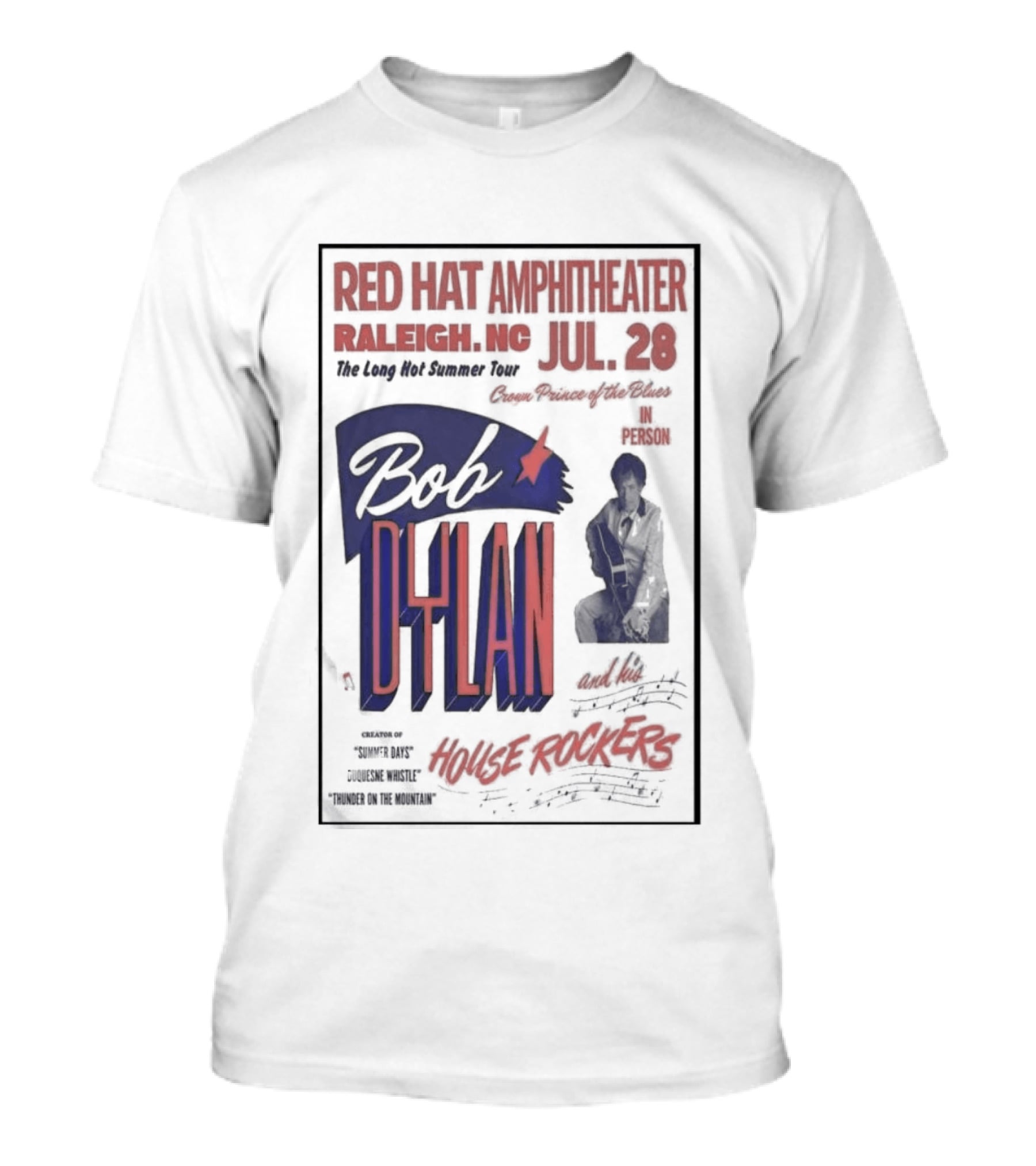 Bob Dylan Live At Red Hat Amphitheater Raleigh NC July 28 2026 T-Shirt