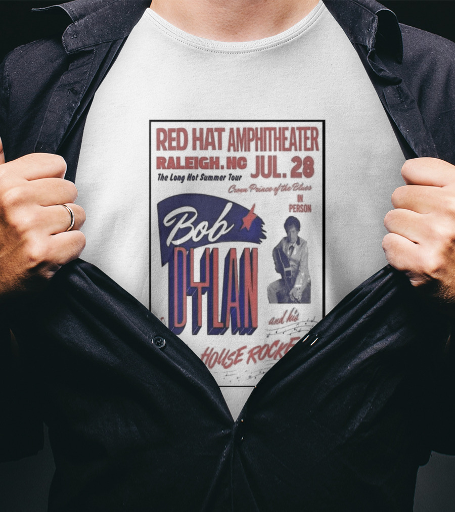 Bob Dylan Live At Red Hat Amphitheater Raleigh NC July 28 2026 T-Shirt