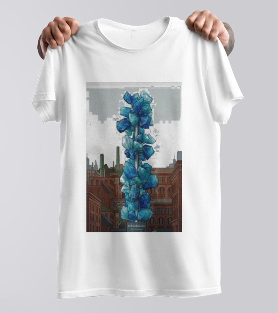 Bob Schneider Jazzbones Tacoma Washington August 7 2026 Blue Crystal Cityscape T-Shirt