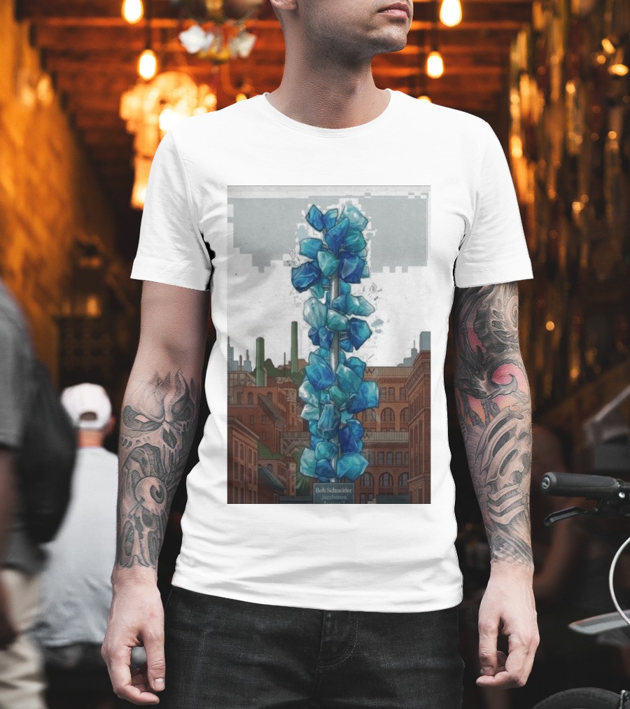 Bob Schneider Jazzbones Tacoma Washington August 7 2026 Blue Crystal Cityscape T-Shirt