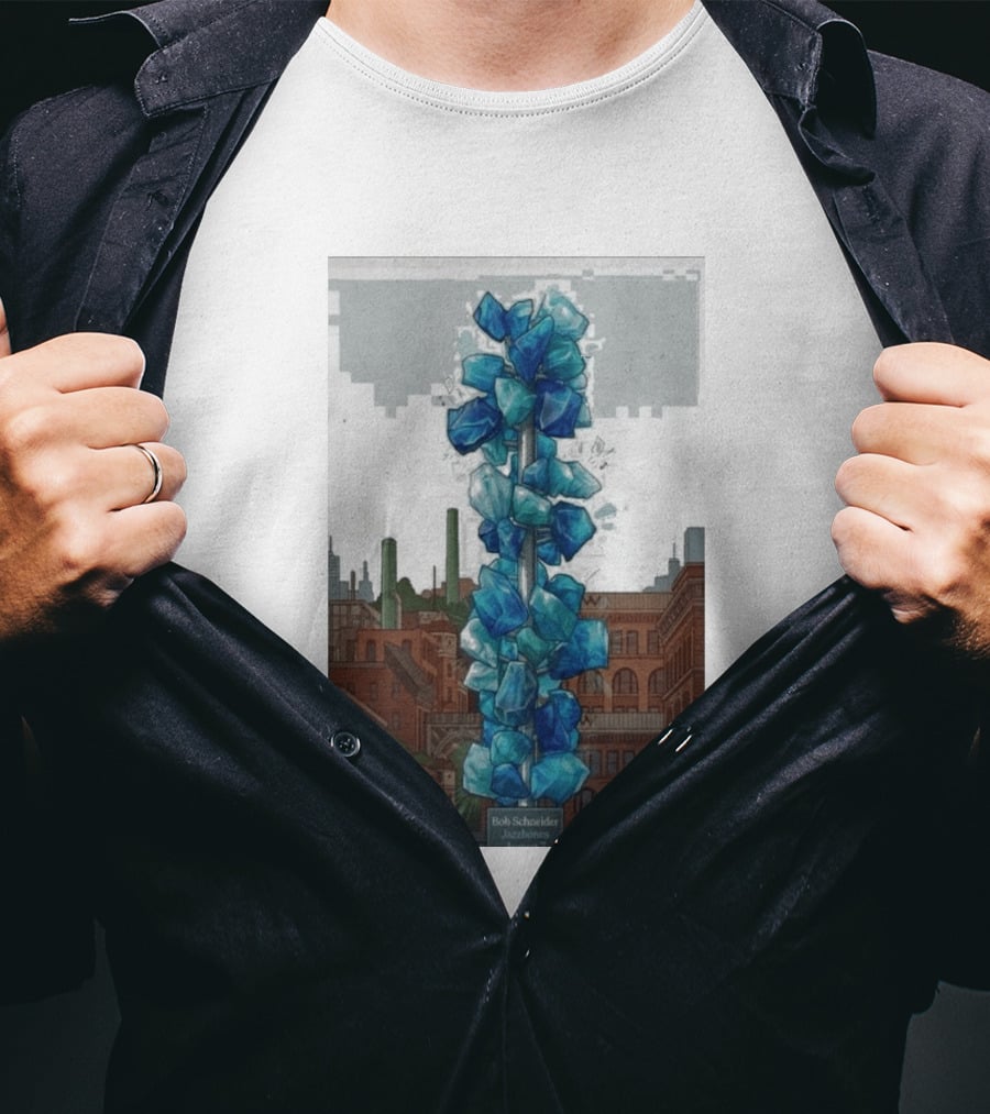 Bob Schneider Jazzbones Tacoma Washington August 7 2026 Blue Crystal Cityscape T-Shirt