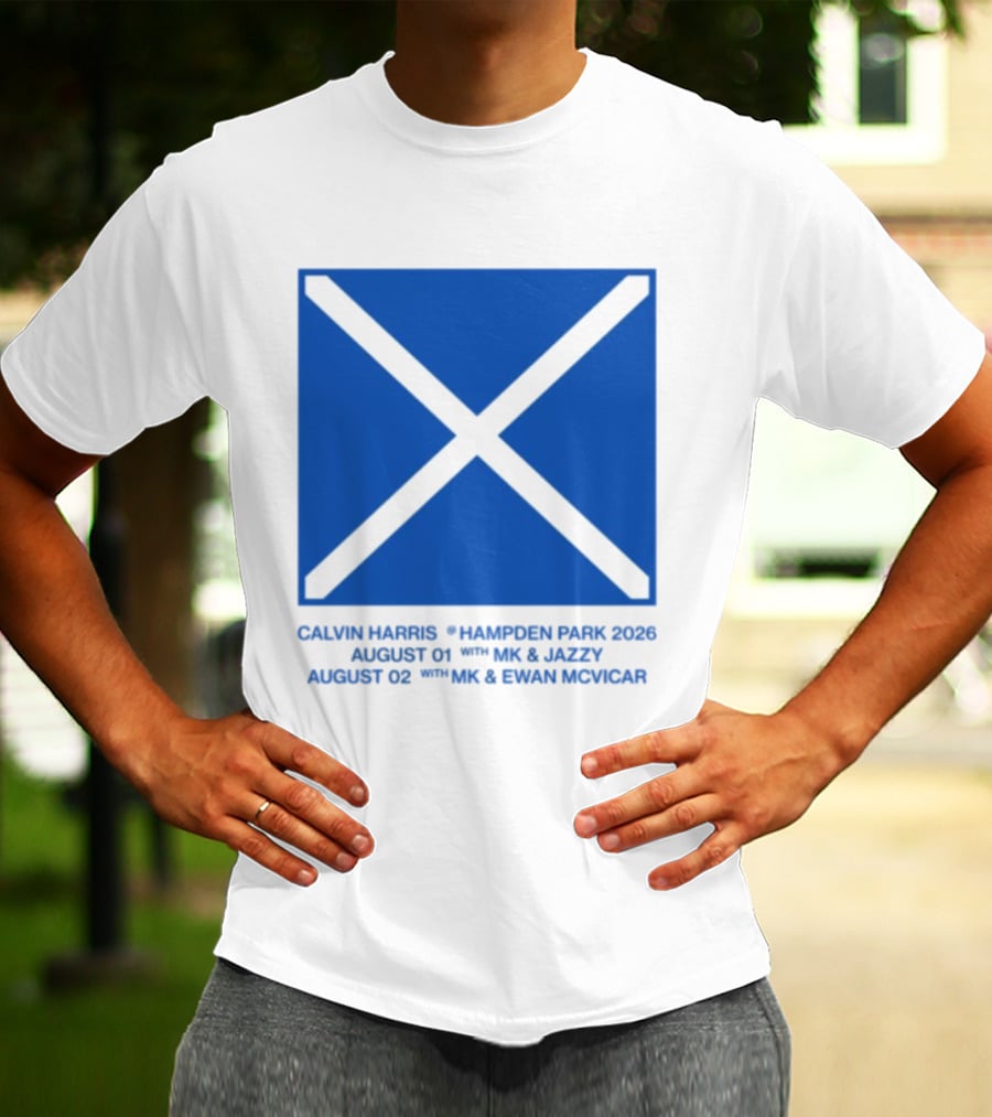 Calvin Harris Hampden Park 2023 Ecru Saltire August MK Jazzy Amber Cox MK Smart Ecuador T-Shirt