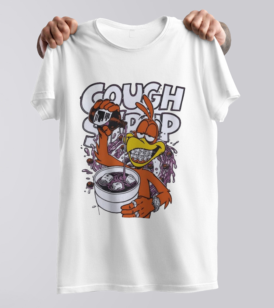 Cough Syrup Toucan Purple Drink Ice Braces Cartoon T-Shirt