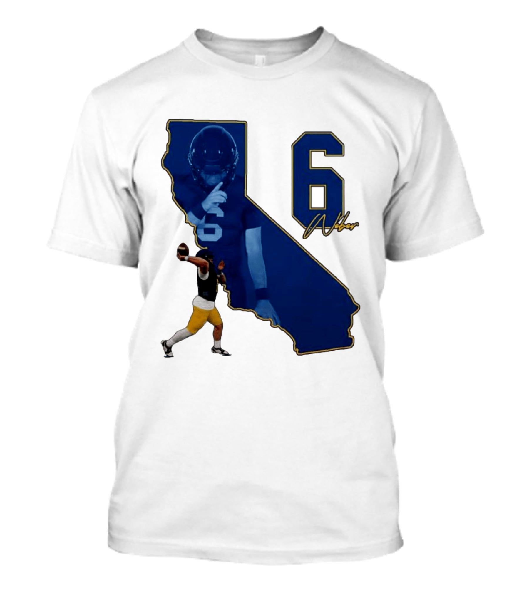 Dane Weber Number 6 California Golden Bears NCAA Map T-Shirt