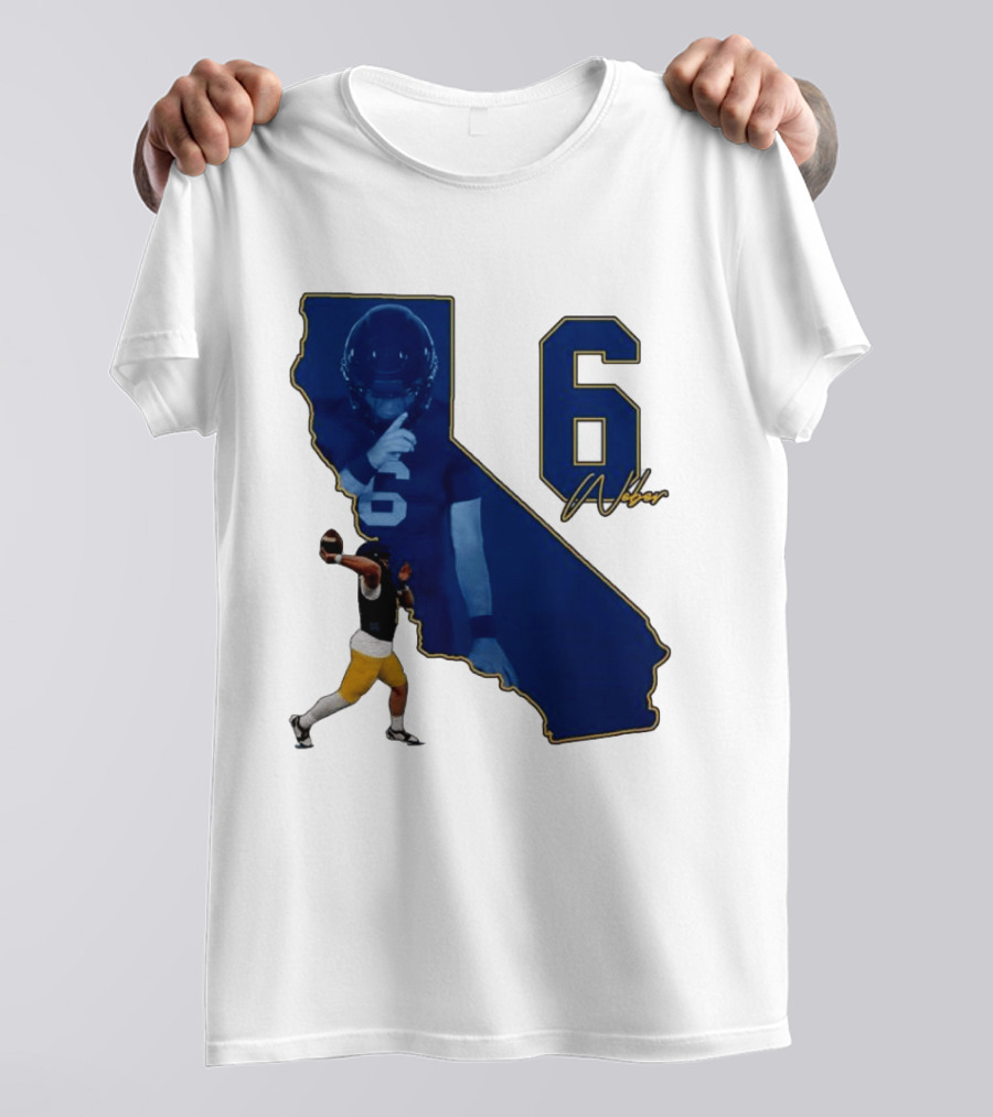 Dane Weber Number 6 California Golden Bears NCAA Map T-Shirt