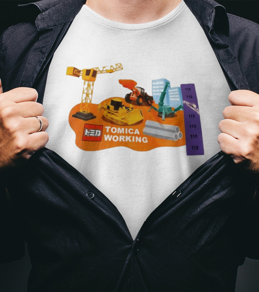 Tomica Working Construction Vehicles Crane Excavator Bulldozer T-Shirt