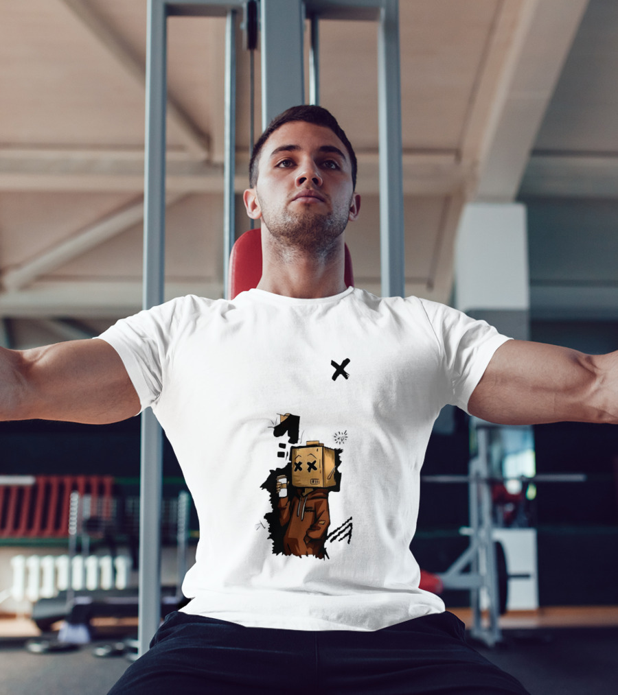 Good Person Box Head Drinking Coffee T-Shirt