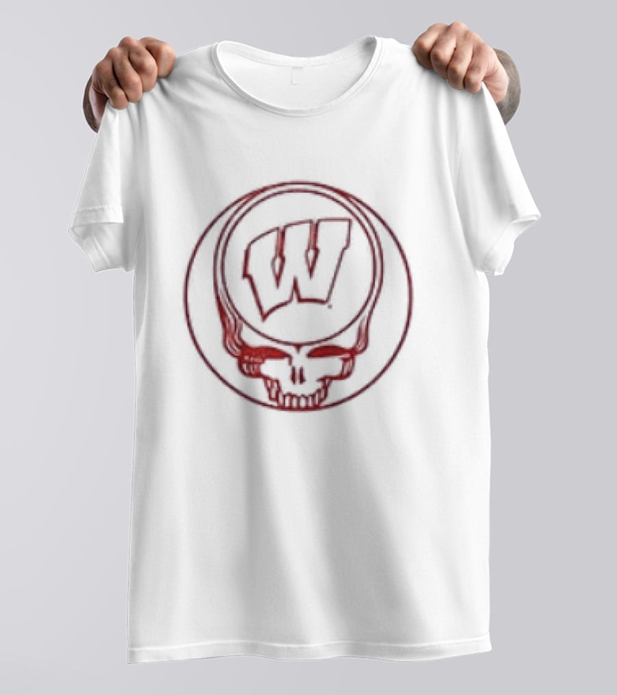 Grateful Dead Wisconsin Badgers Collaboration Skully W T-Shirt