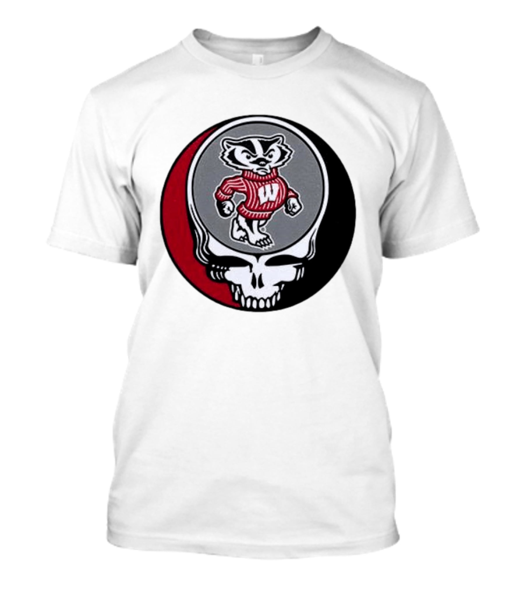Grateful Dead Wisconsin Badgers Skull And Bucky T-Shirt
