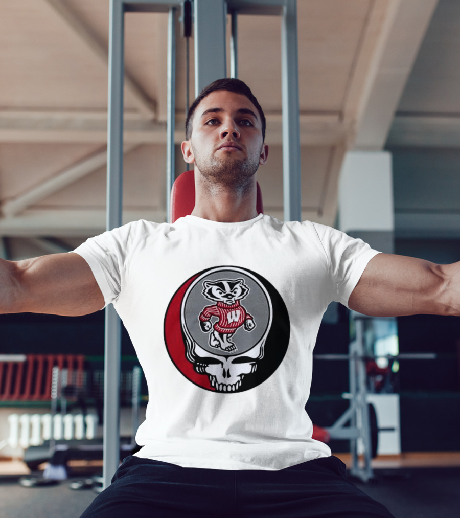 Grateful Dead Wisconsin Badgers Skull And Bucky T-Shirt