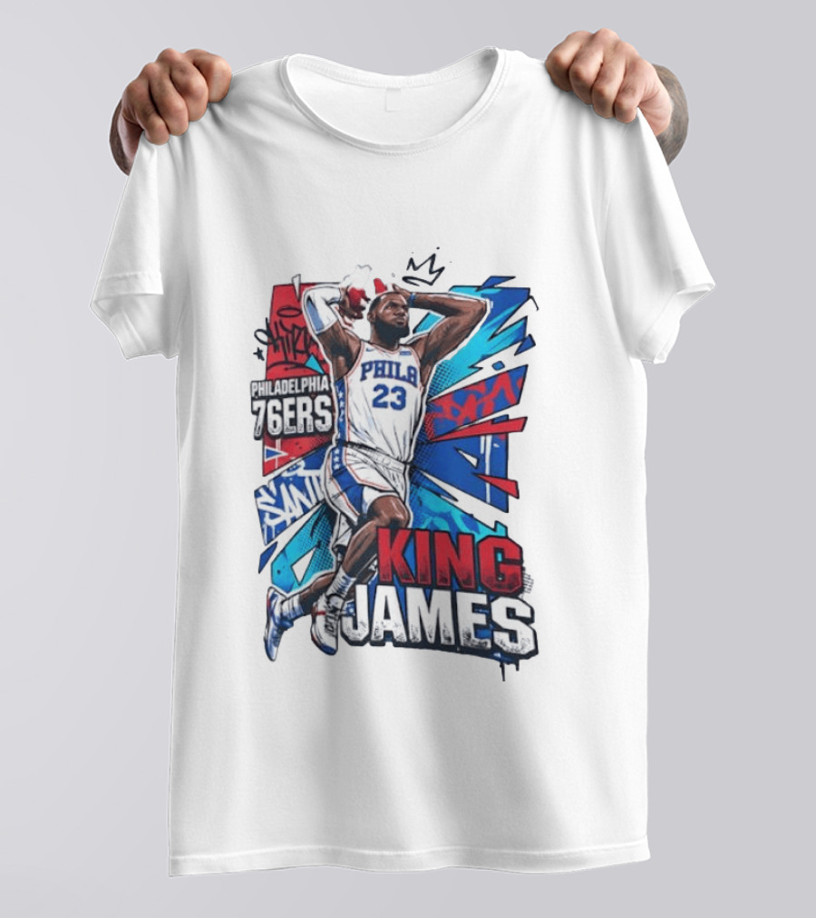Philadelphia 76ers King James No 23 Dunk Basketball T-Shirt