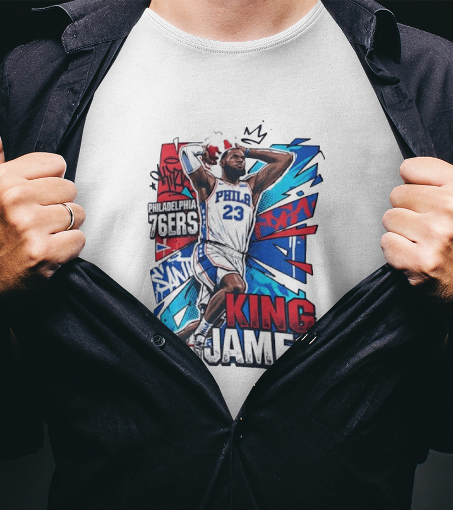 Philadelphia 76ers King James No 23 Dunk Basketball T-Shirt