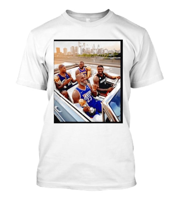Lebron James Lakers Cavaliers Heat Champions Trophies Parade T-Shirt