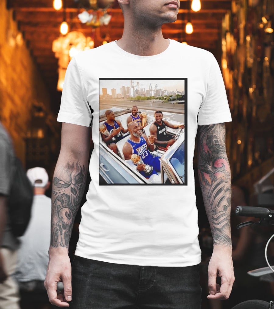 Lebron James Lakers Cavaliers Heat Champions Trophies Parade T-Shirt