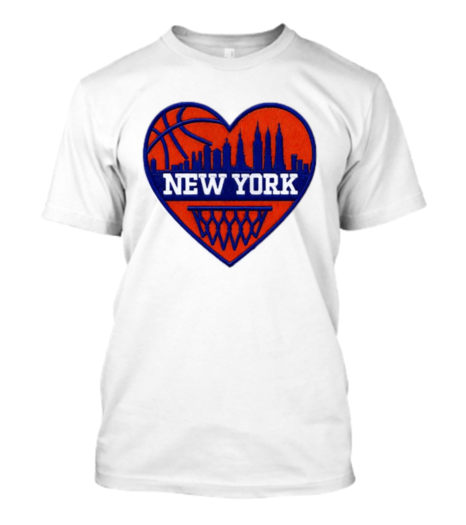 New York Knicks Heart Skyline Basketball Hoop T-Shirt