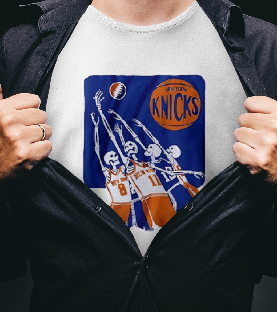 New York Knicks Skeleton Players Jersey Number 8 And 11 Basketball Team T-Shirt