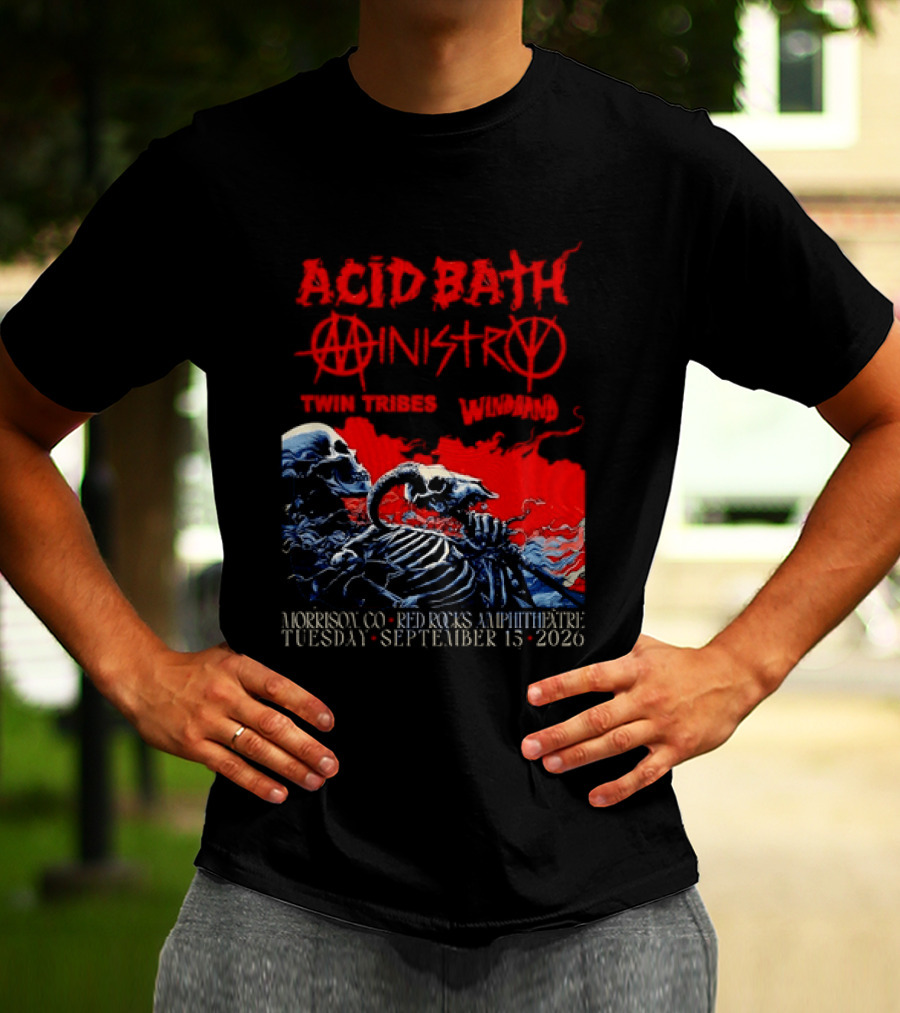 Acid Bath Ministry Twin Tribes Windhand Red Rocks Amphitheatre September 2026 Concert T-Shirt