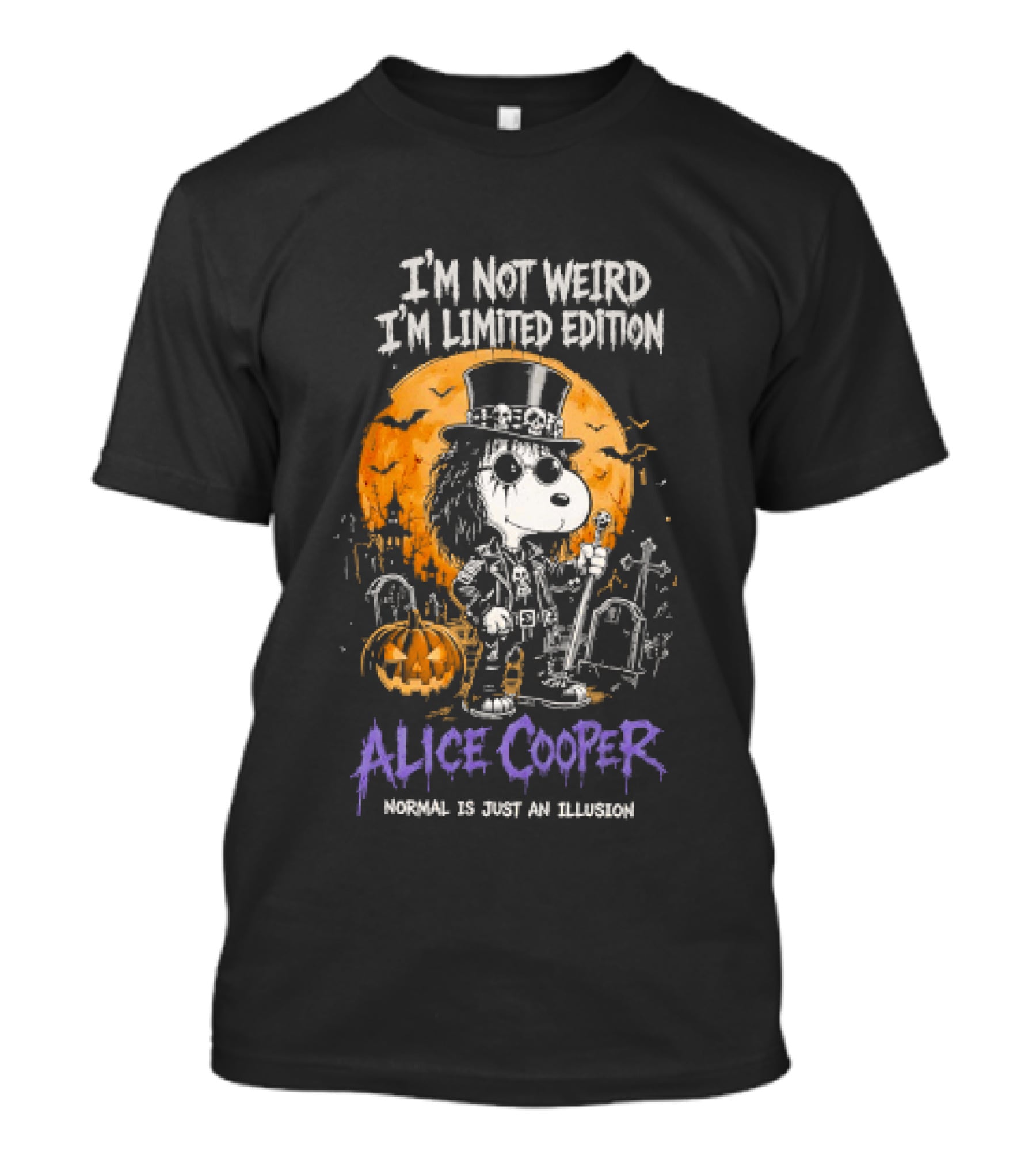 Alice Cooper Snoopy I'm Not Weird I'm Limited Edition Halloween Normal Is Just An Illusion T-Shirt