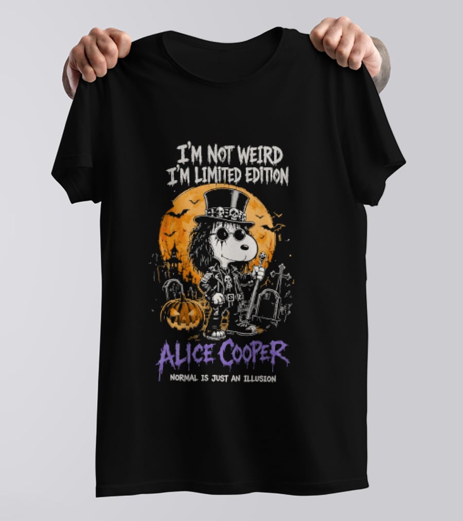 Alice Cooper Snoopy I'm Not Weird I'm Limited Edition Halloween Normal Is Just An Illusion T-Shirt