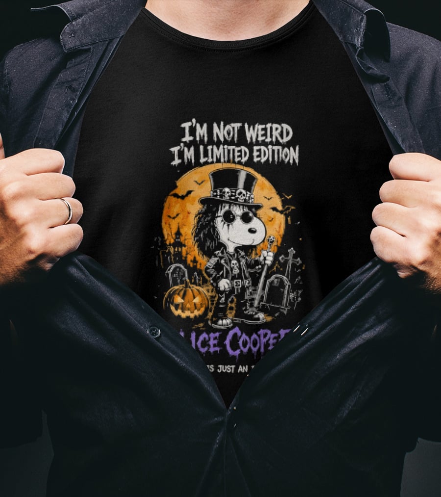 Alice Cooper Snoopy I'm Not Weird I'm Limited Edition Halloween Normal Is Just An Illusion T-Shirt
