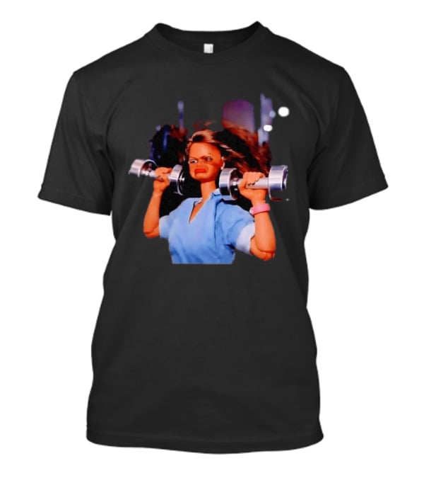 Barbie Lifting Weights Gym Meme Motivational Fitness Humor T-Shirt