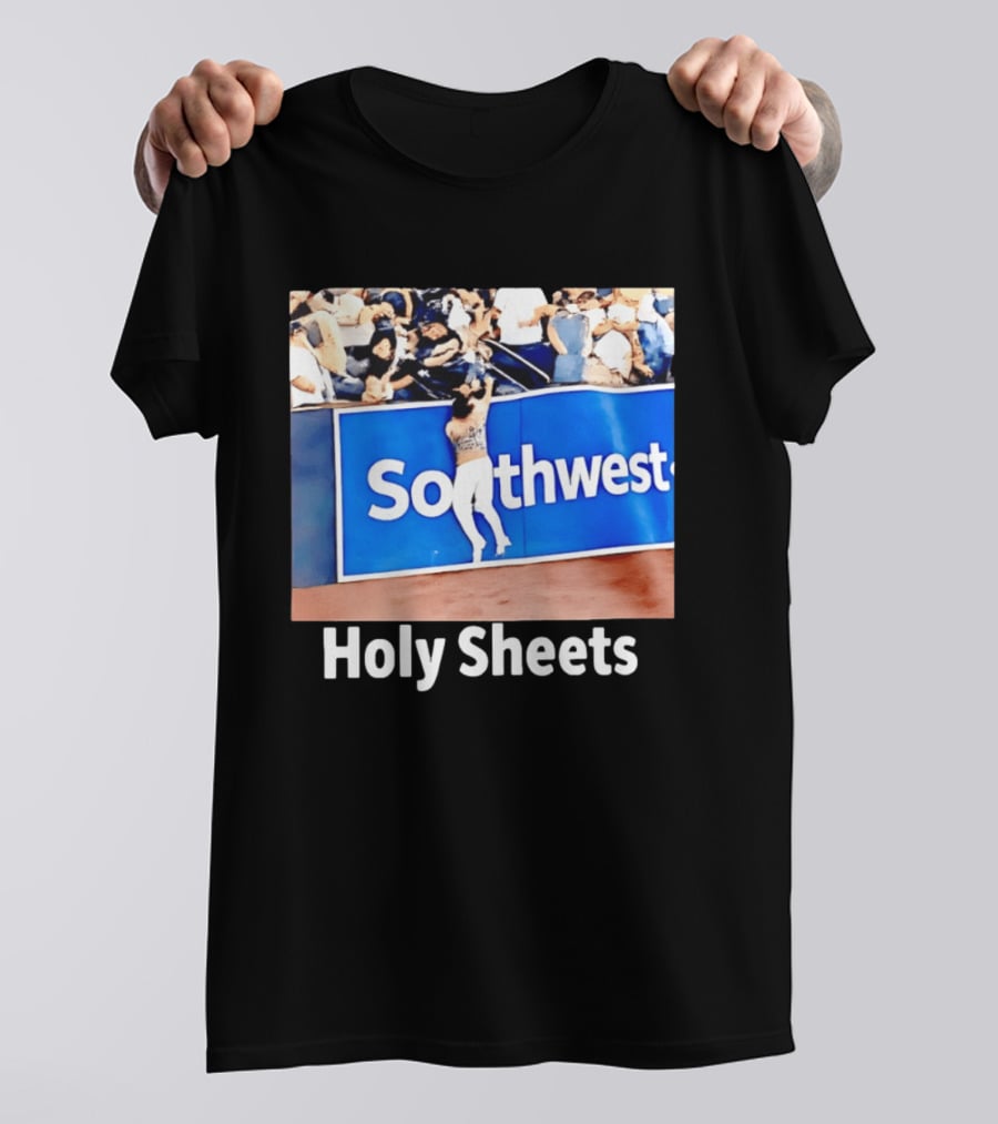 Southwest Holy Sheets Baseball Meme Fan Reaching Catch T-Shirt