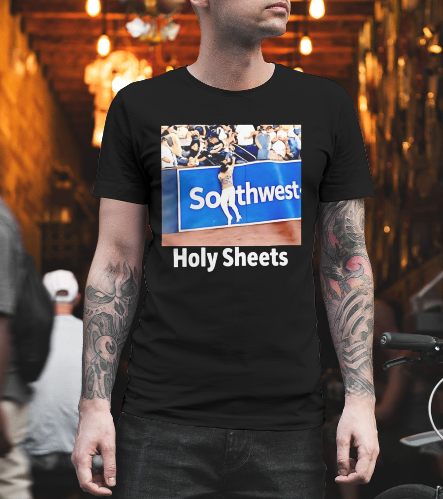 Southwest Holy Sheets Baseball Meme Fan Reaching Catch T-Shirt