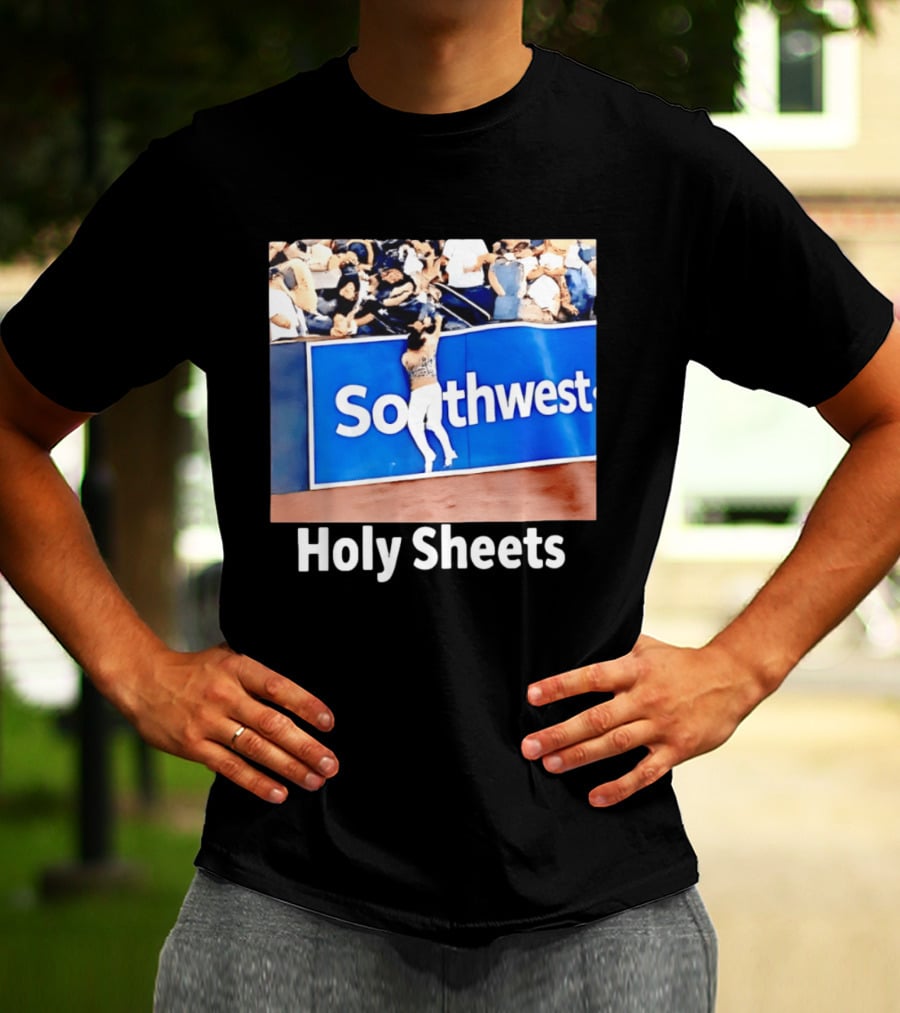 Southwest Holy Sheets Baseball Meme Fan Reaching Catch T-Shirt