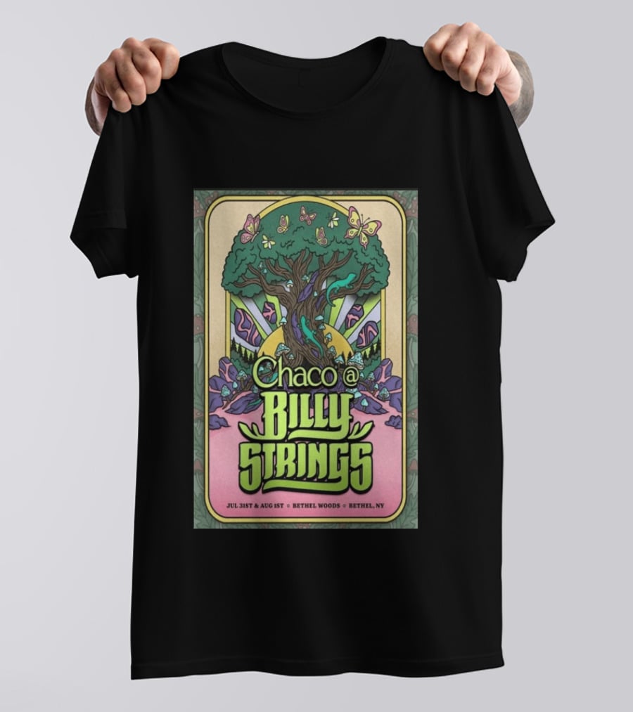 Chaco Billy Strings Bethel NY July 31st August 1st Bethel Woods Summer Concert T-Shirt