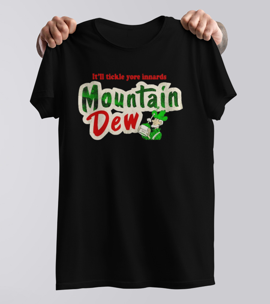 It'll Tickle Yore Innards Mountain Dew Classic Vintage Look T-Shirt