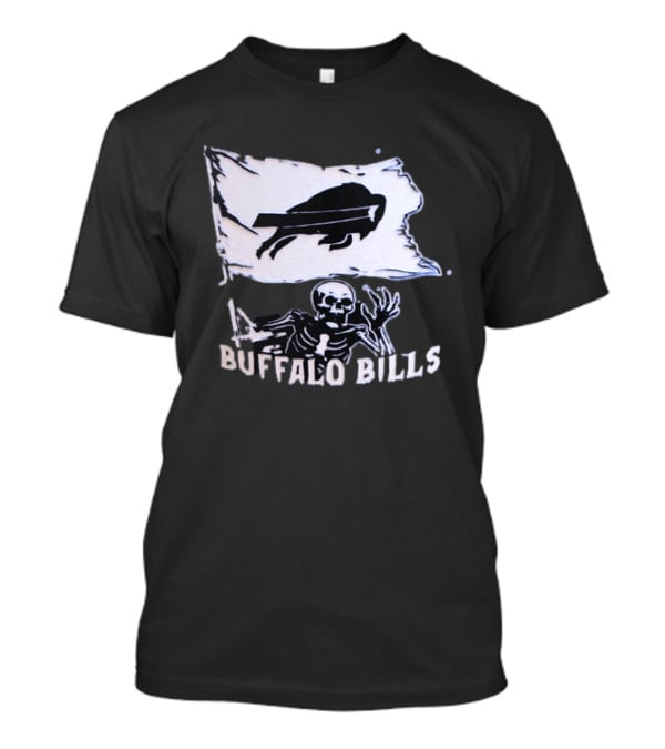 Buffalo Bills Skeleton Flag Football NFL Team Spirit T-Shirt