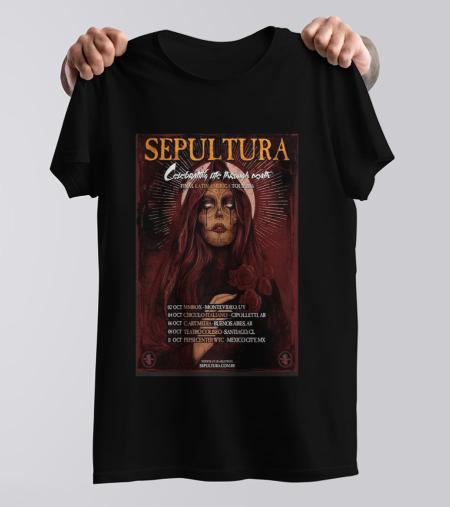 Sepultura Celebrating The Thorn Of Death Final Latin America Tour 2026 T-Shirt