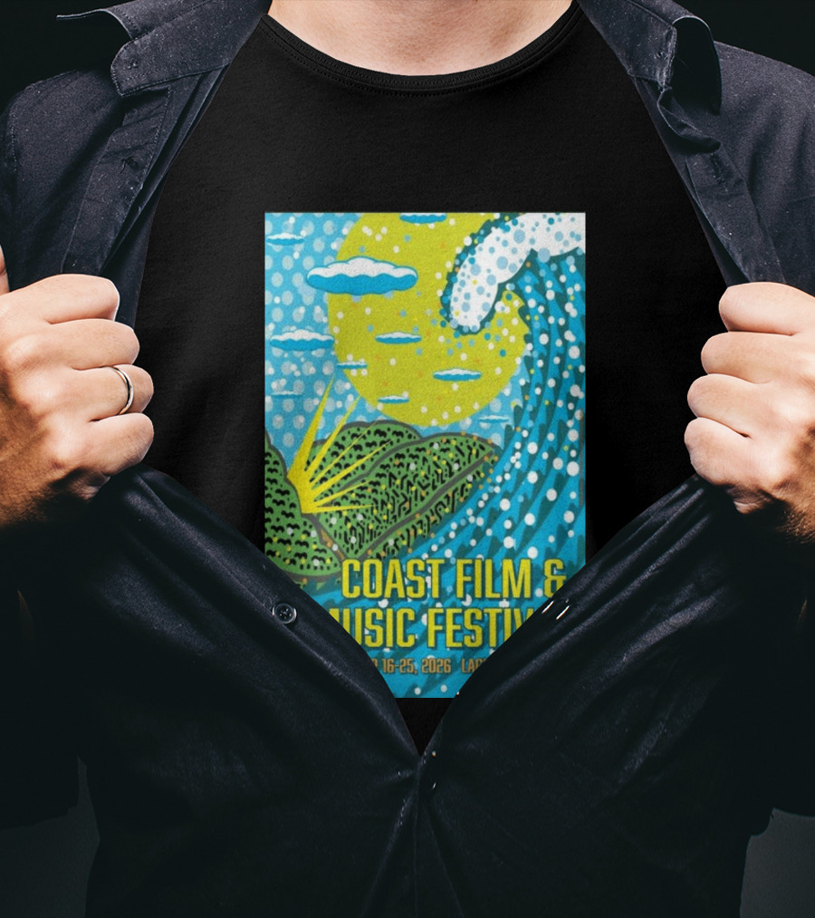Coast Film And Music Festival Laguna Beach CA October 16 25 2026 Scenic Wave Sun And Clouds T-Shirt